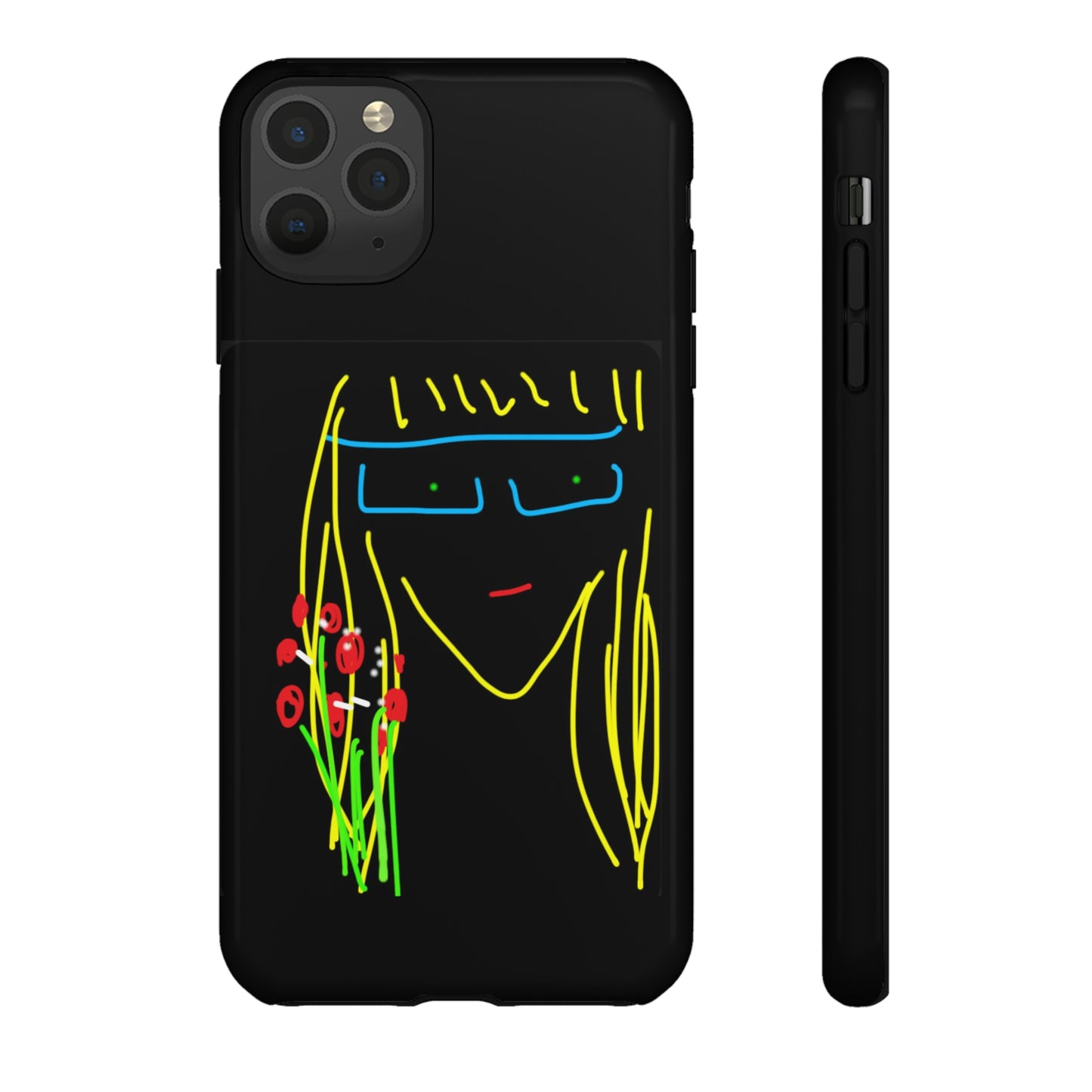 Blonde Babe with Red Flowers- Tough Cases- 41 Phone Styles