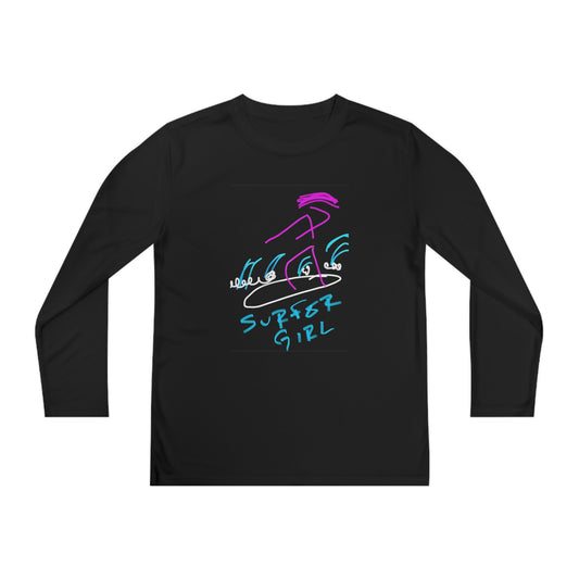 Surfer Girl- Youth Long Sleeve Competitor Tee- Black