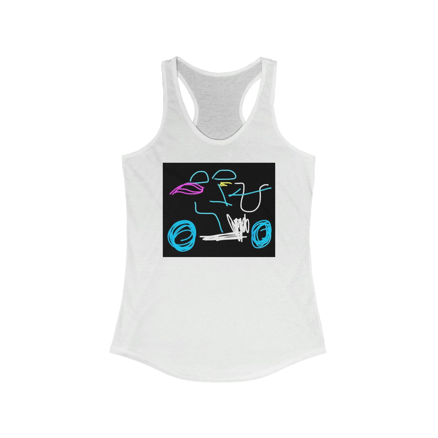 Brunette Biker Babe- Women's Ideal Racerback Tank