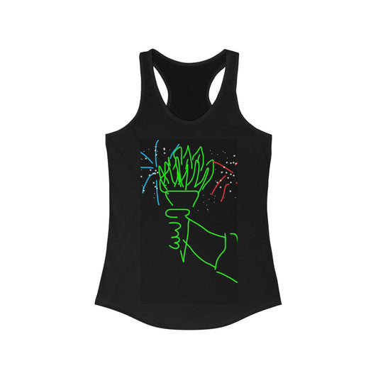 July 4th- Liberty- Women's Ideal Racerback Tank