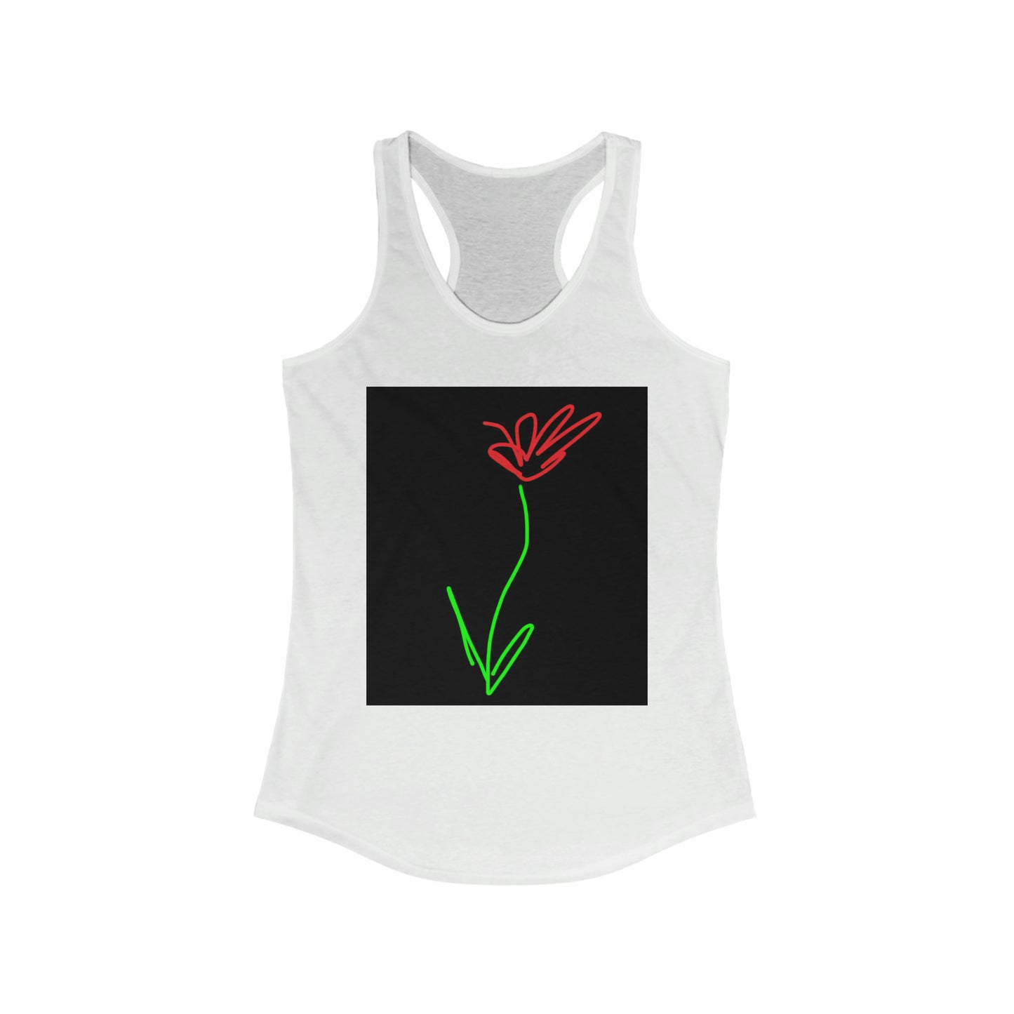 Red Flower- Women's Ideal Racerback Tank