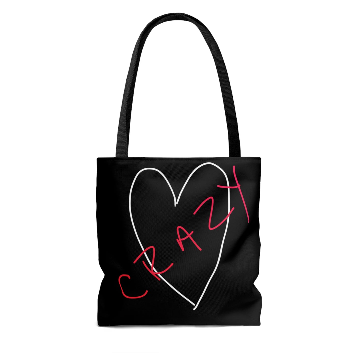 Crazy Heart- Tote Bag (AOP)- Black