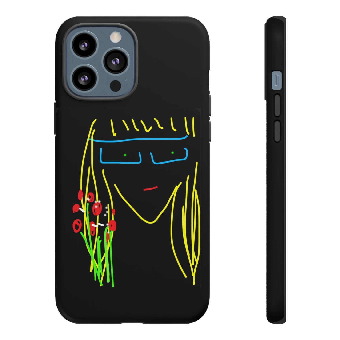 Blonde Babe with Red Flowers- Tough Cases- 41 Phone Styles