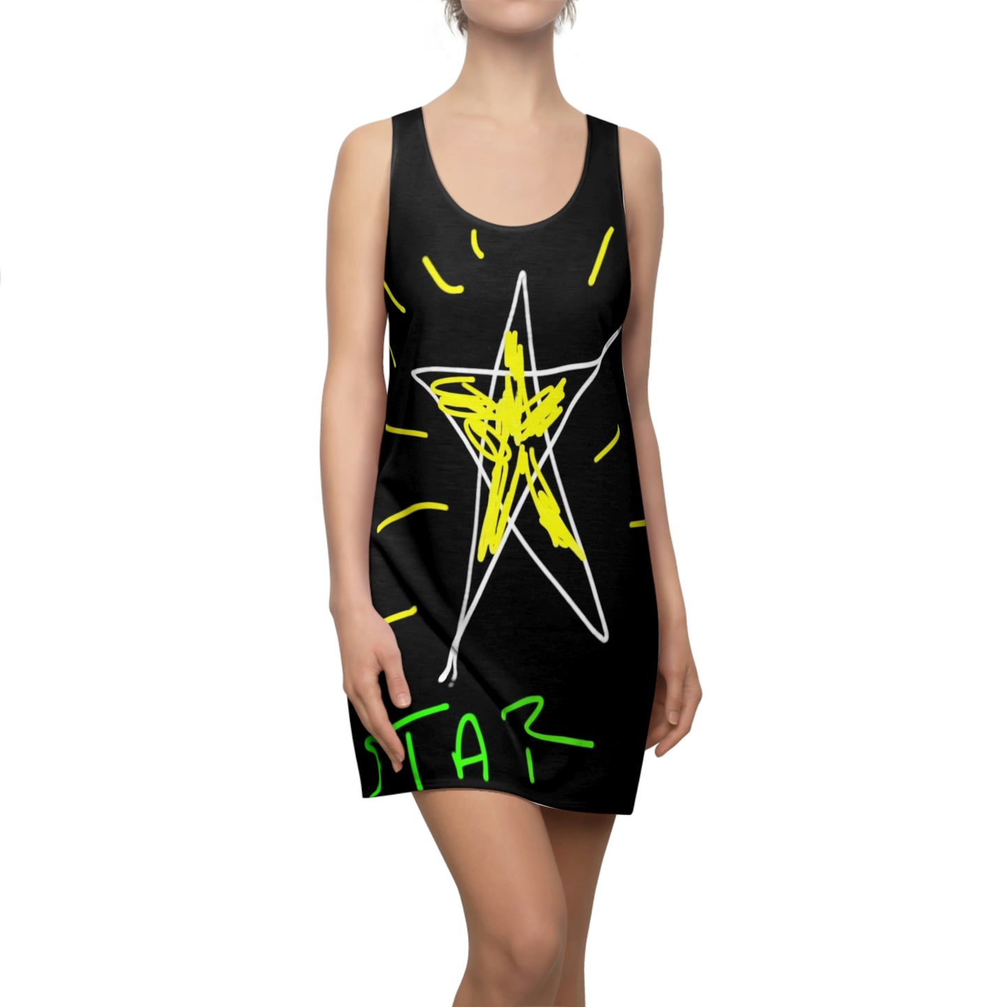 STAR- Women's Cut & Sew Racerback Dress (AOP)