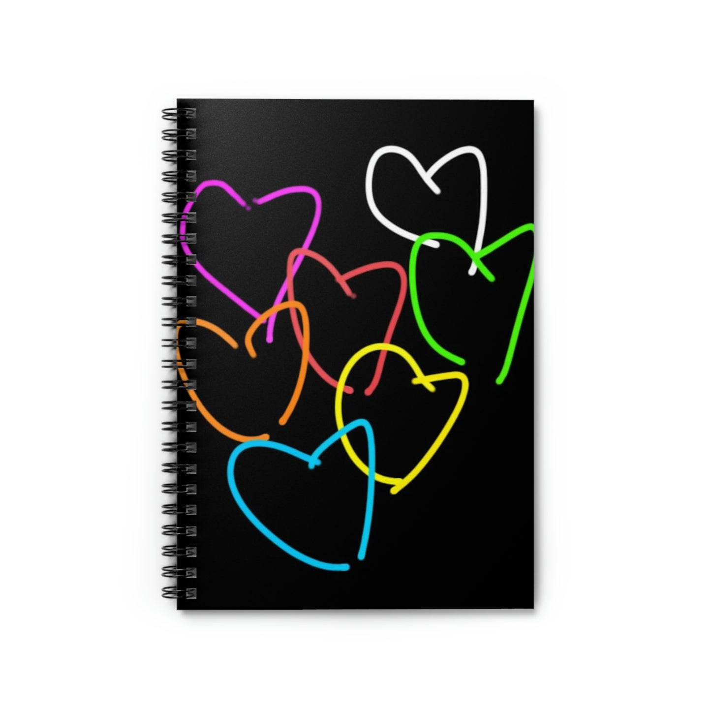 Colorful Hearts- Spiral Notebook - Ruled Line