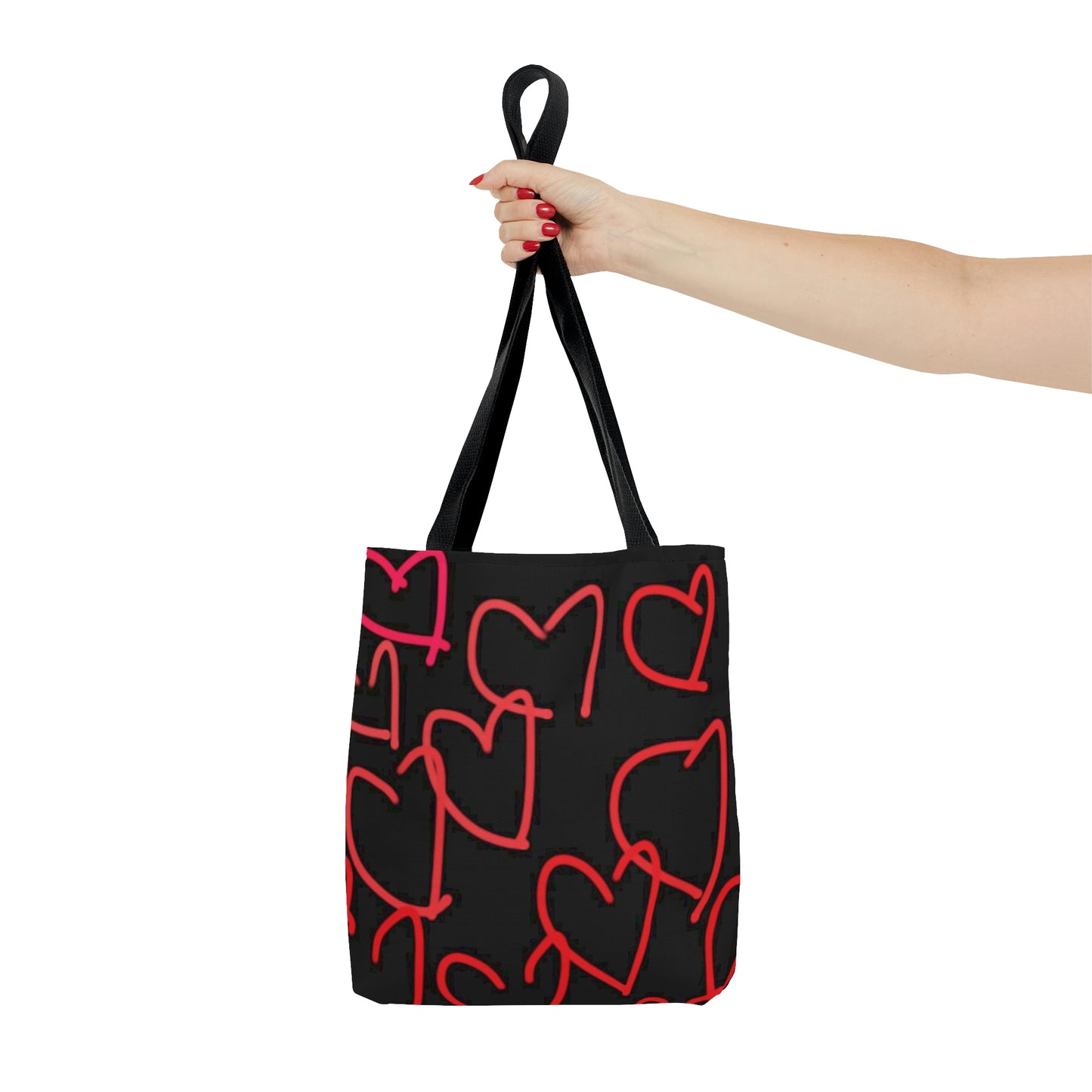 Million Hearts- AOP Tote Bag- Big Hearts/upside down