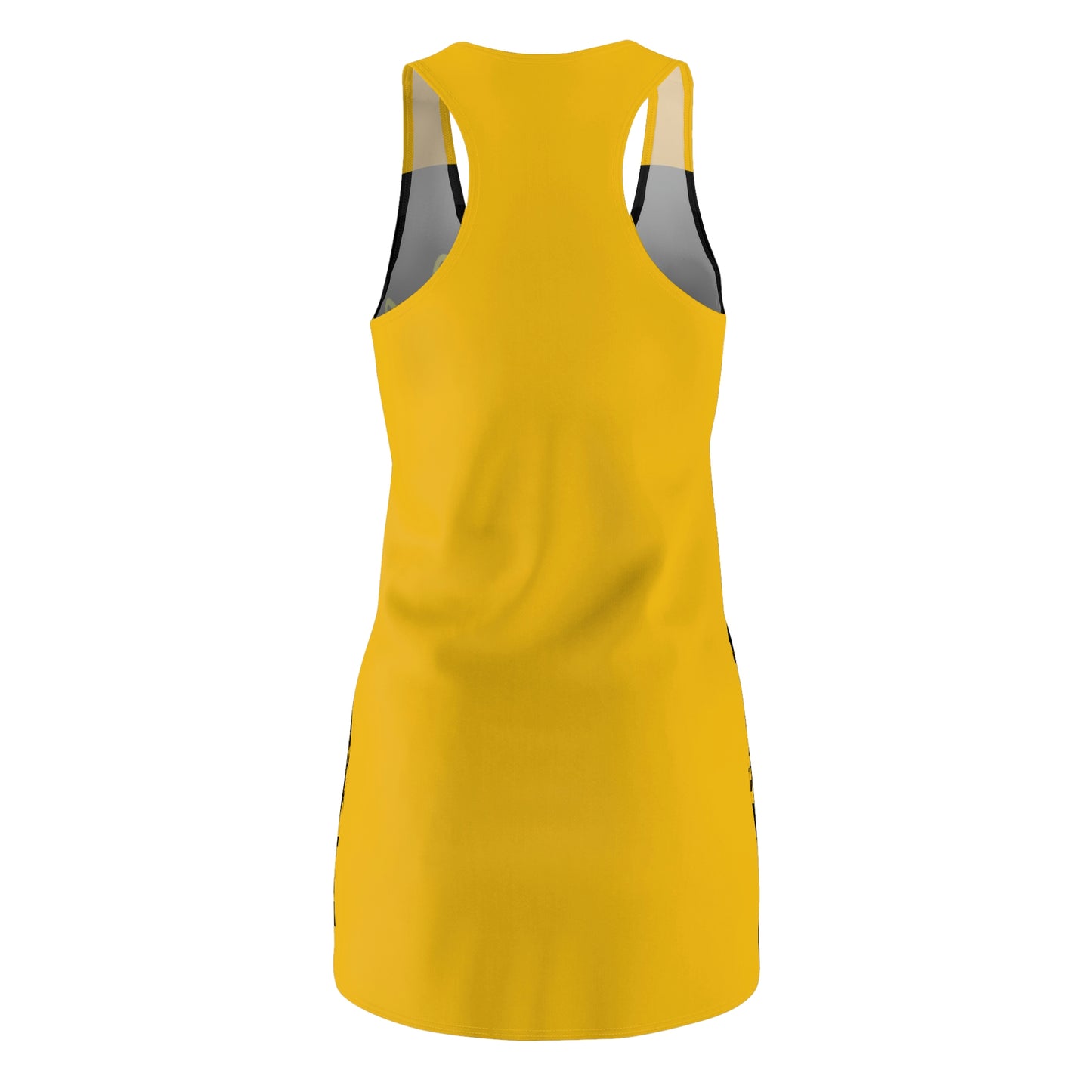 Sunflower- Women's Cut & Sew Racerback Dress (AOP)- Black & Yellow