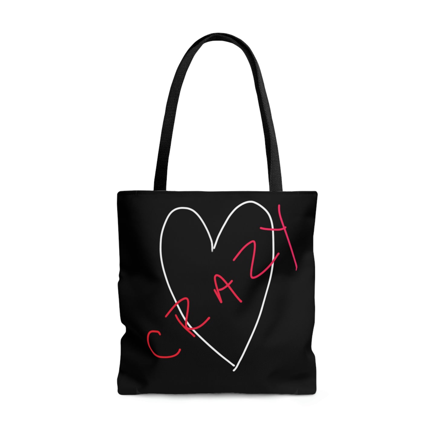 Crazy Heart- Tote Bag (AOP)- Black