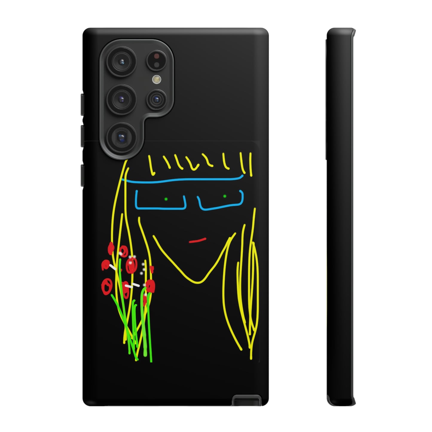 Blonde Babe with Red Flowers- Tough Cases- 41 Phone Styles