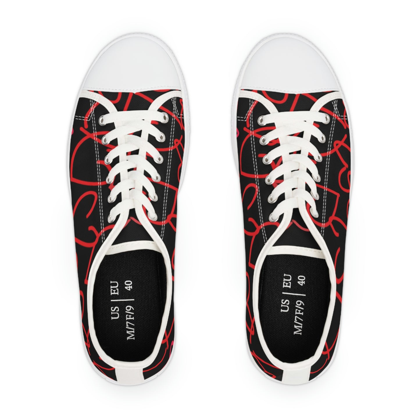 Million Hearts- Women's Low Top Sneakers