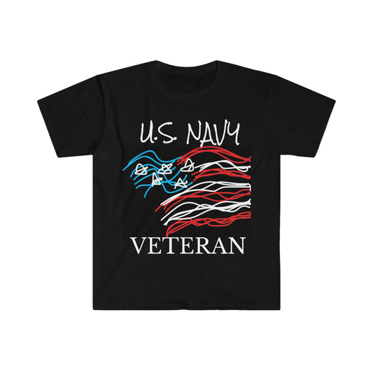 Military- Old Glory/Navy- Men's/Unisex Softstyle T-Shirt