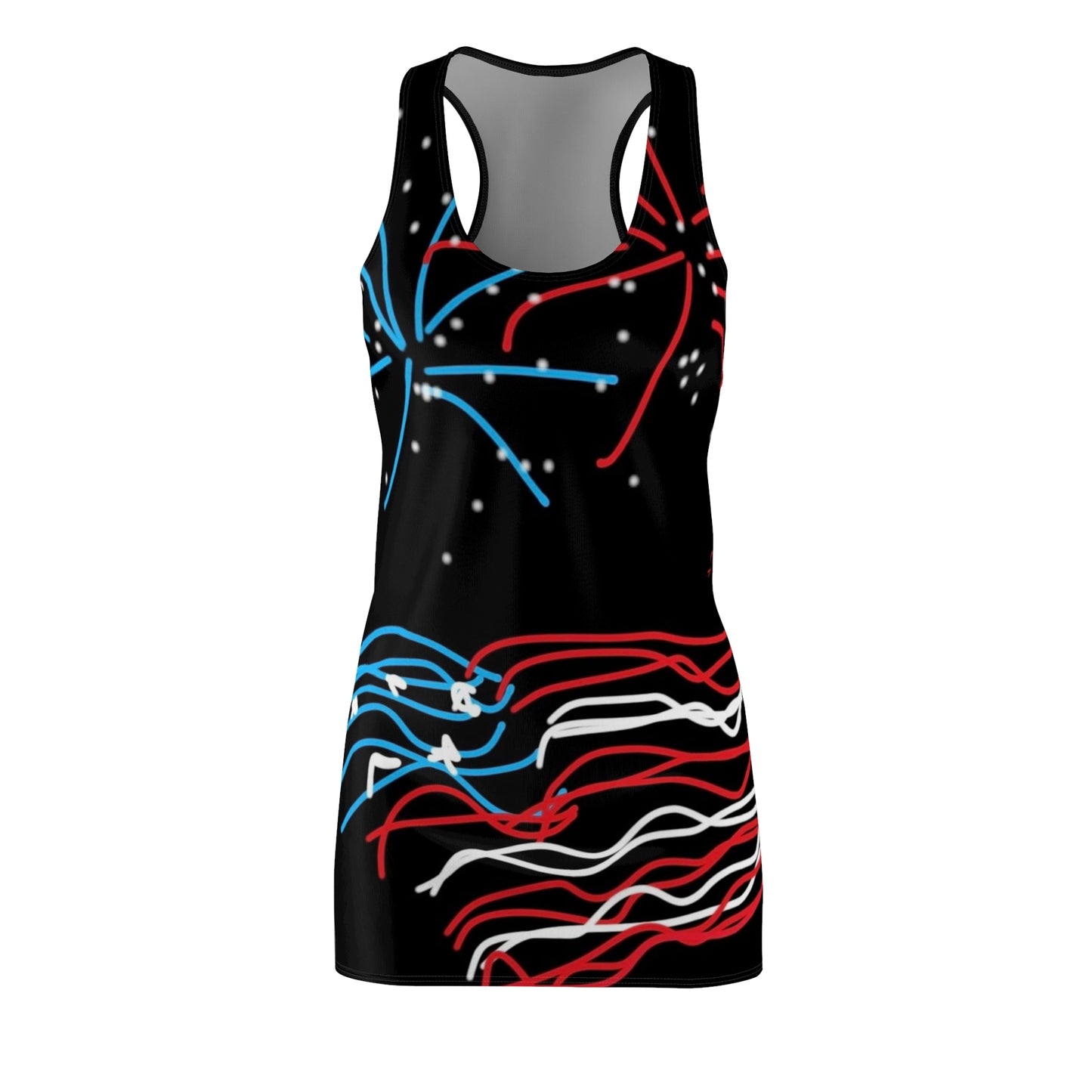 July 4th- Fireworks- Women's Cut & Sew Racerback Dress (AOP)