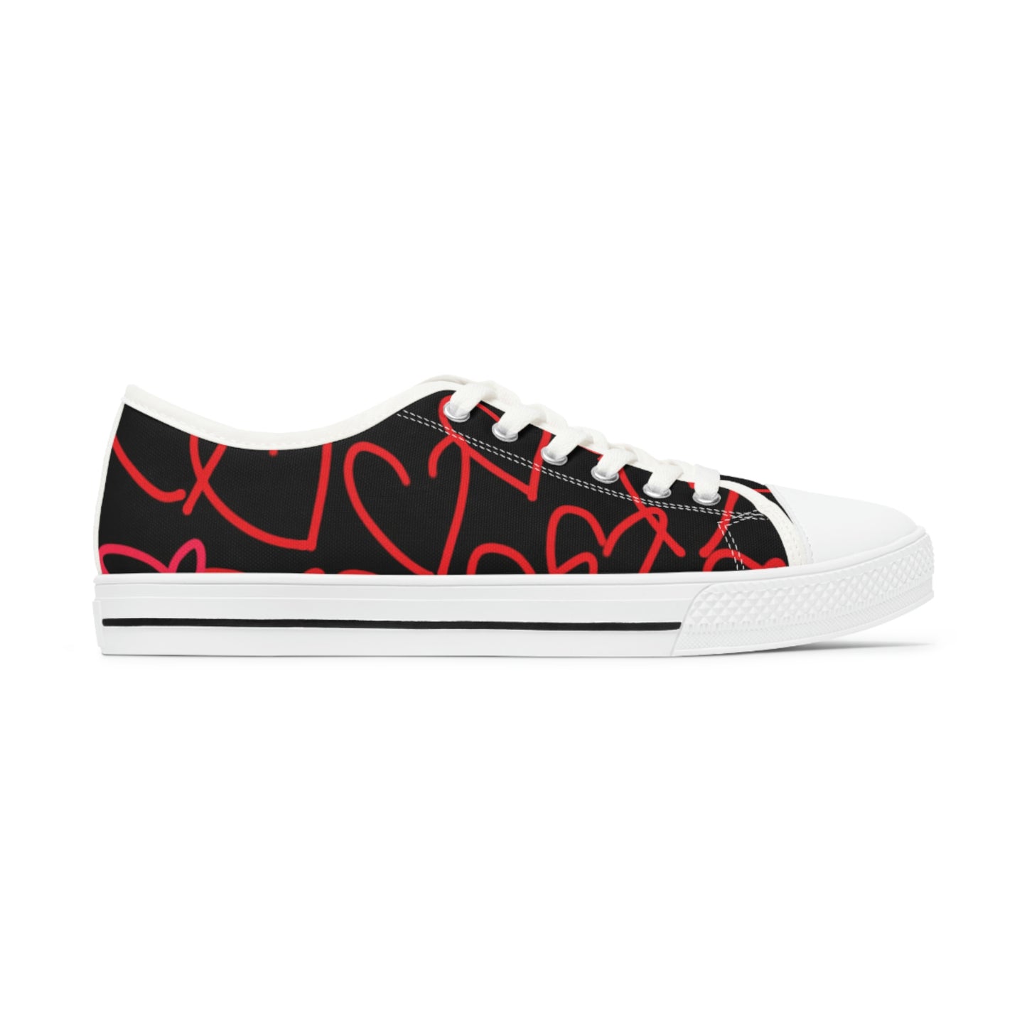 Million Hearts- Women's Low Top Sneakers