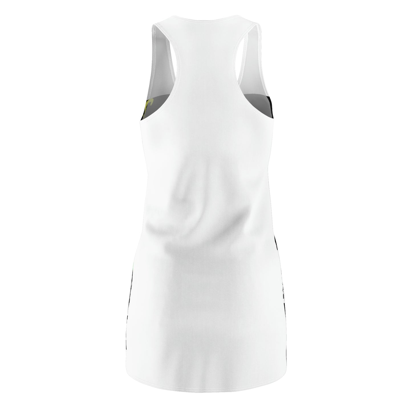 3 White Flowers- Women's Cut & Sew Racerback Dress (AOP)- Black and White