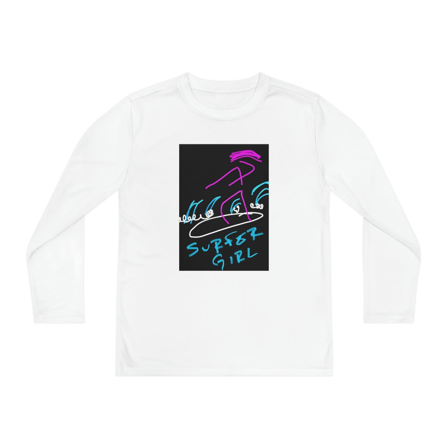 Surfer Girl- Youth Long Sleeve Competitor Tee- Blue