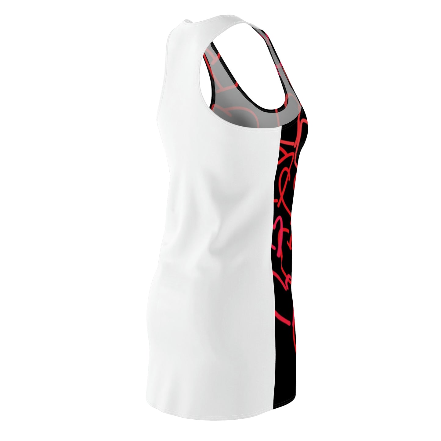 Million Hearts- Women's Cut & Sew Racerback Dress- Black & White