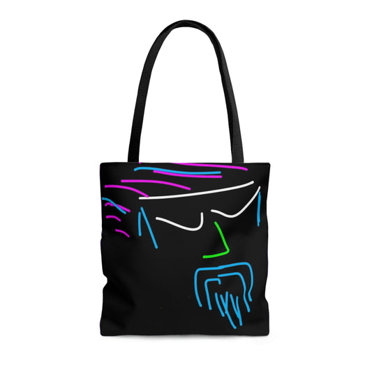 Funhead- Tote Bag (AOP)- Black and Purple