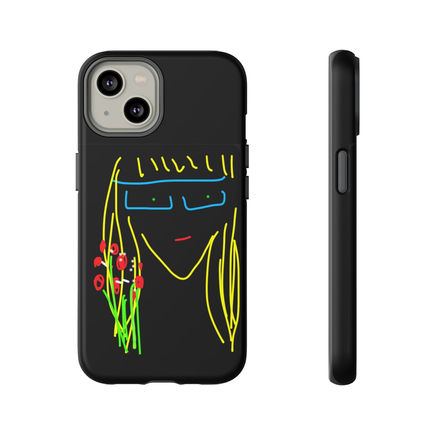 Blonde Babe with Red Flowers- Tough Cases- 41 Phone Styles