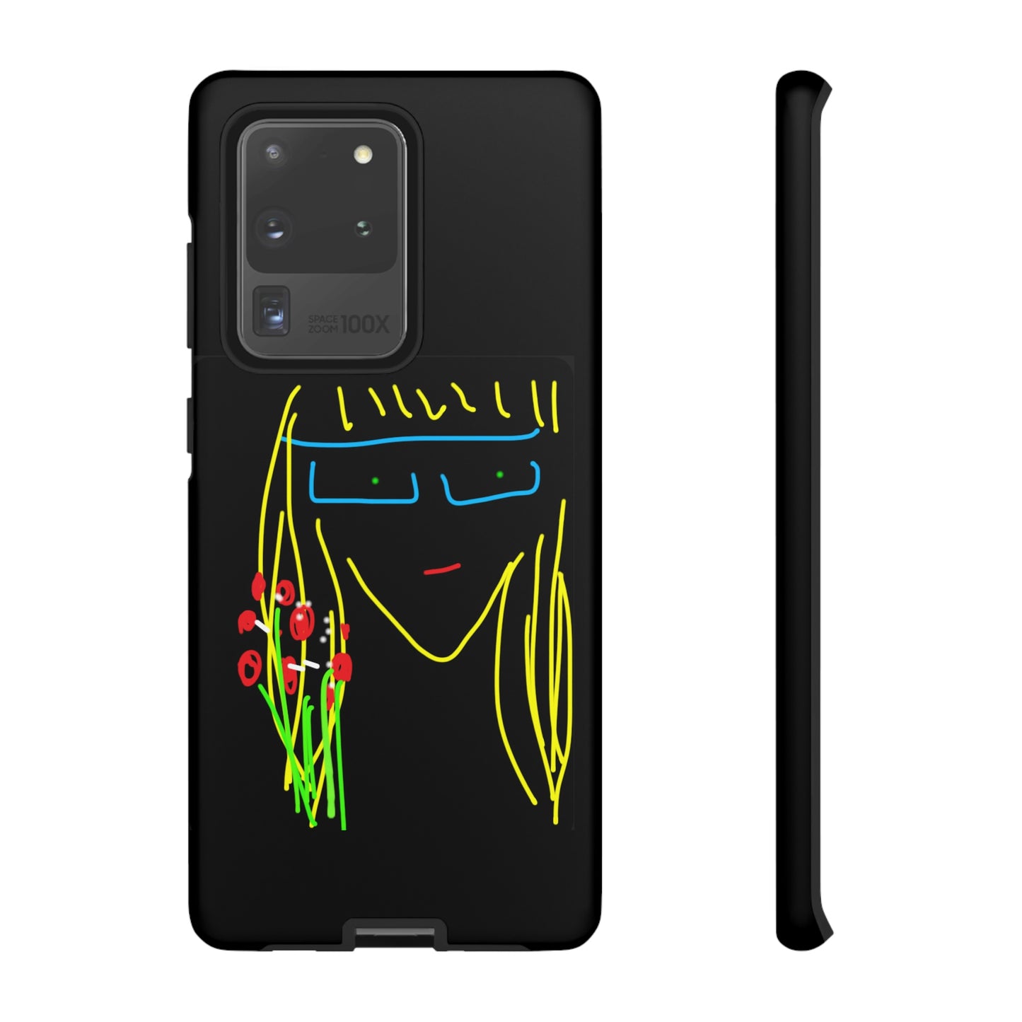 Blonde Babe with Red Flowers- Tough Cases- 41 Phone Styles