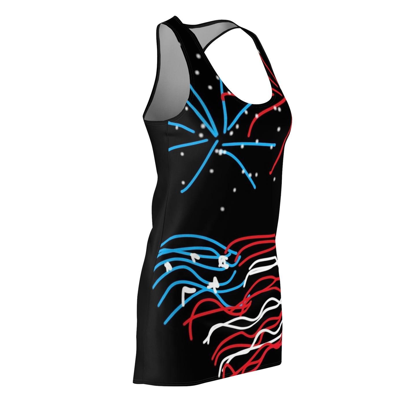 July 4th- Fireworks- Women's Cut & Sew Racerback Dress (AOP)