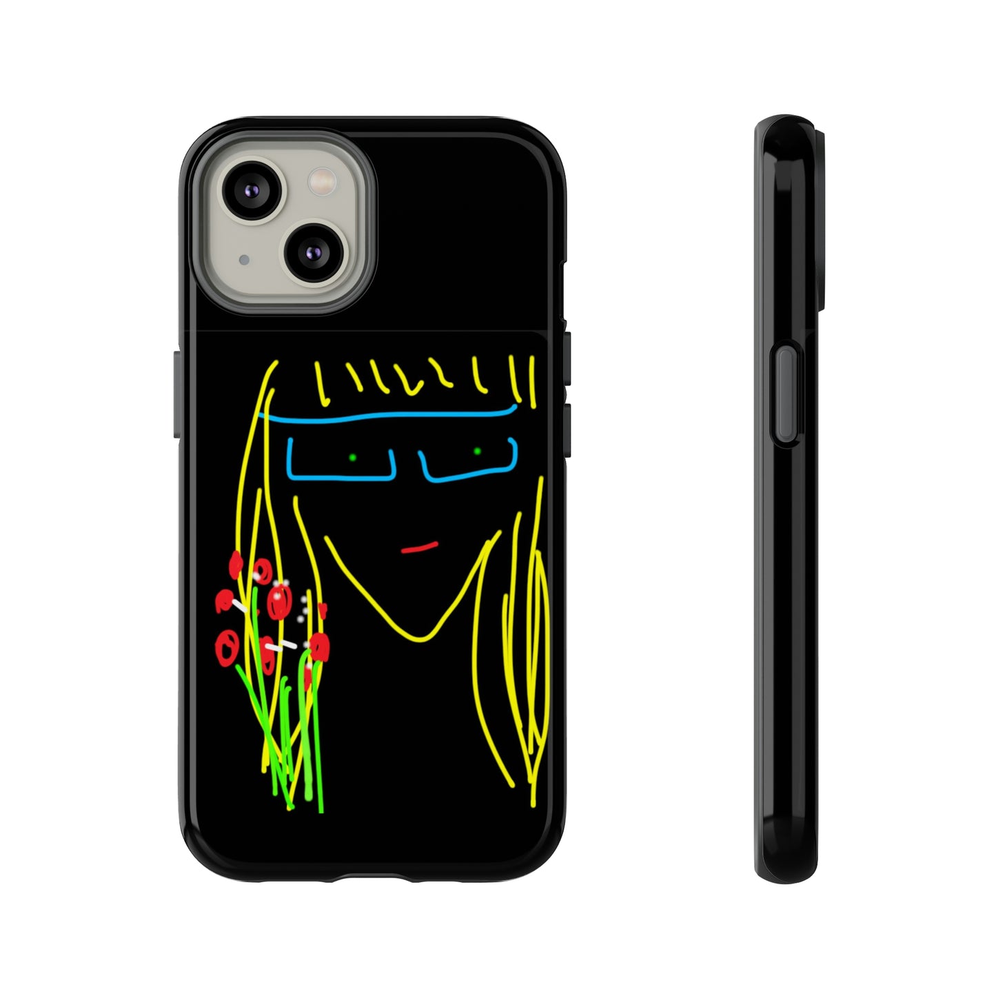 Blonde Babe with Red Flowers- Tough Cases- 41 Phone Styles