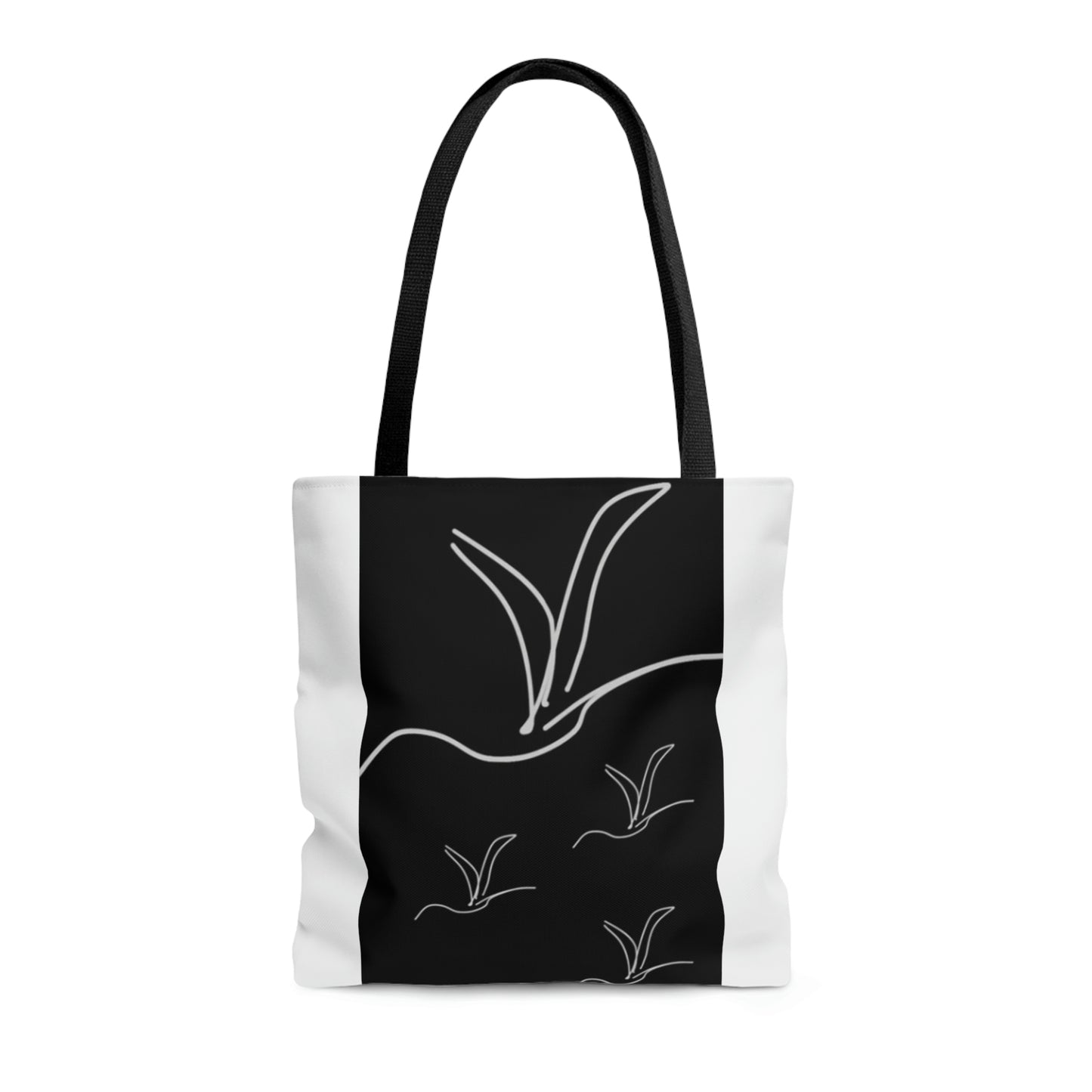 Origami/Flock- Tote Bag (AOP)- Black and White