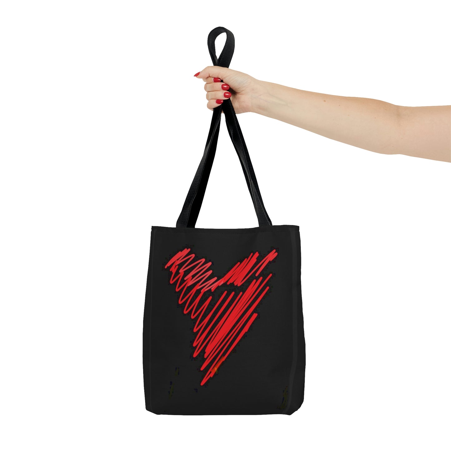 Scribble Heart/LOVE- AOP Tote Bag