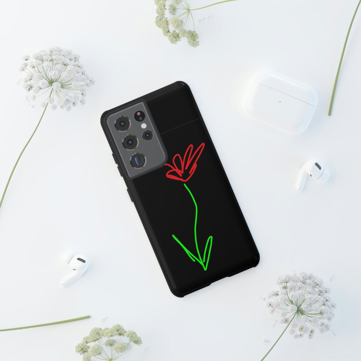 Red Flower- Tough Cases- 41 Phone Styles