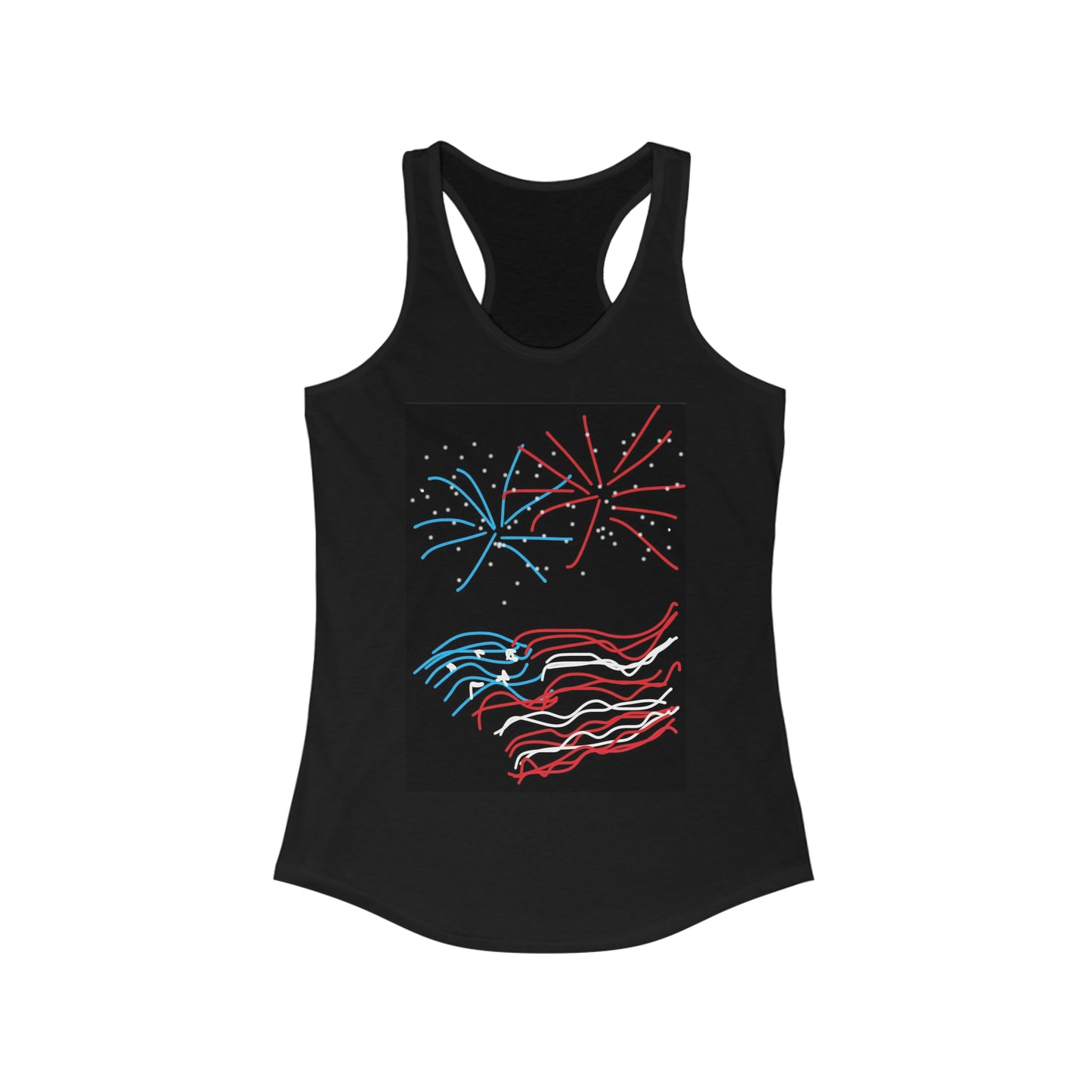 July 4th- Fireworks- Women's Ideal Racerback Tank