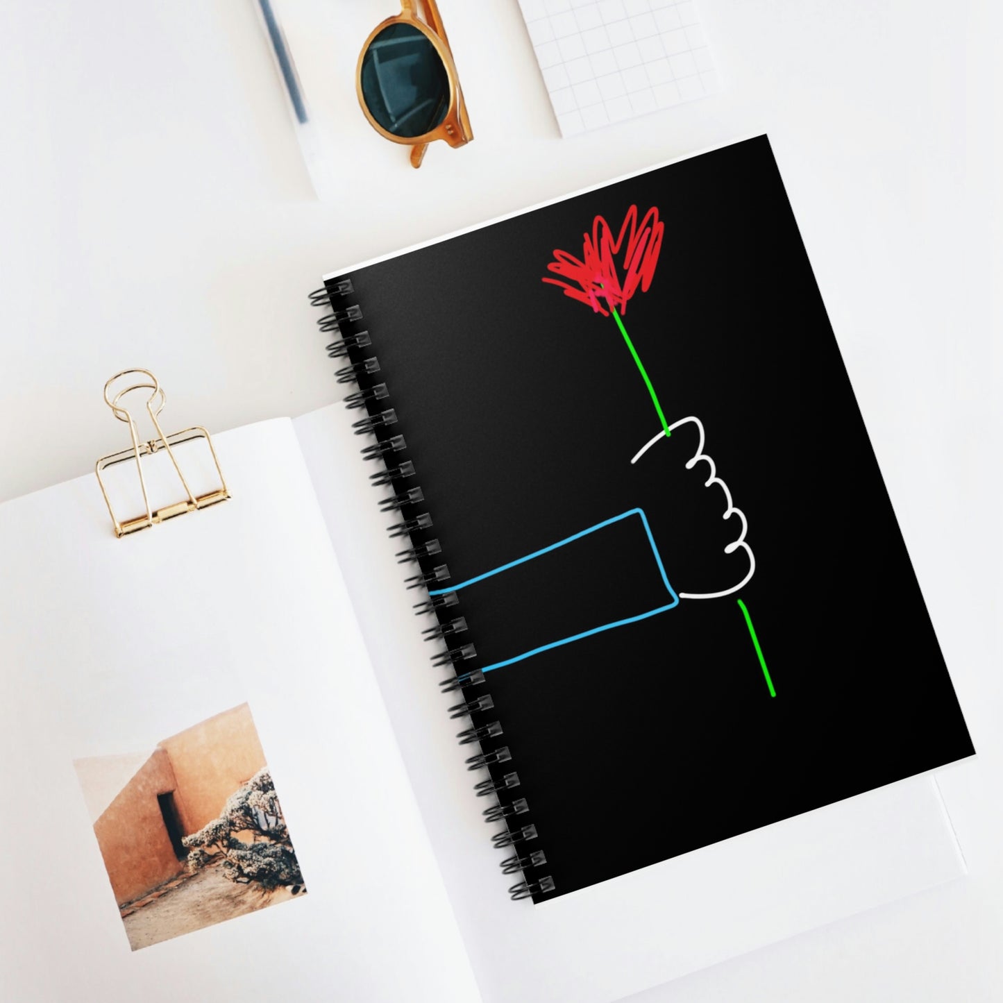 One Red Flower- Spiral Notebook - Ruled Line