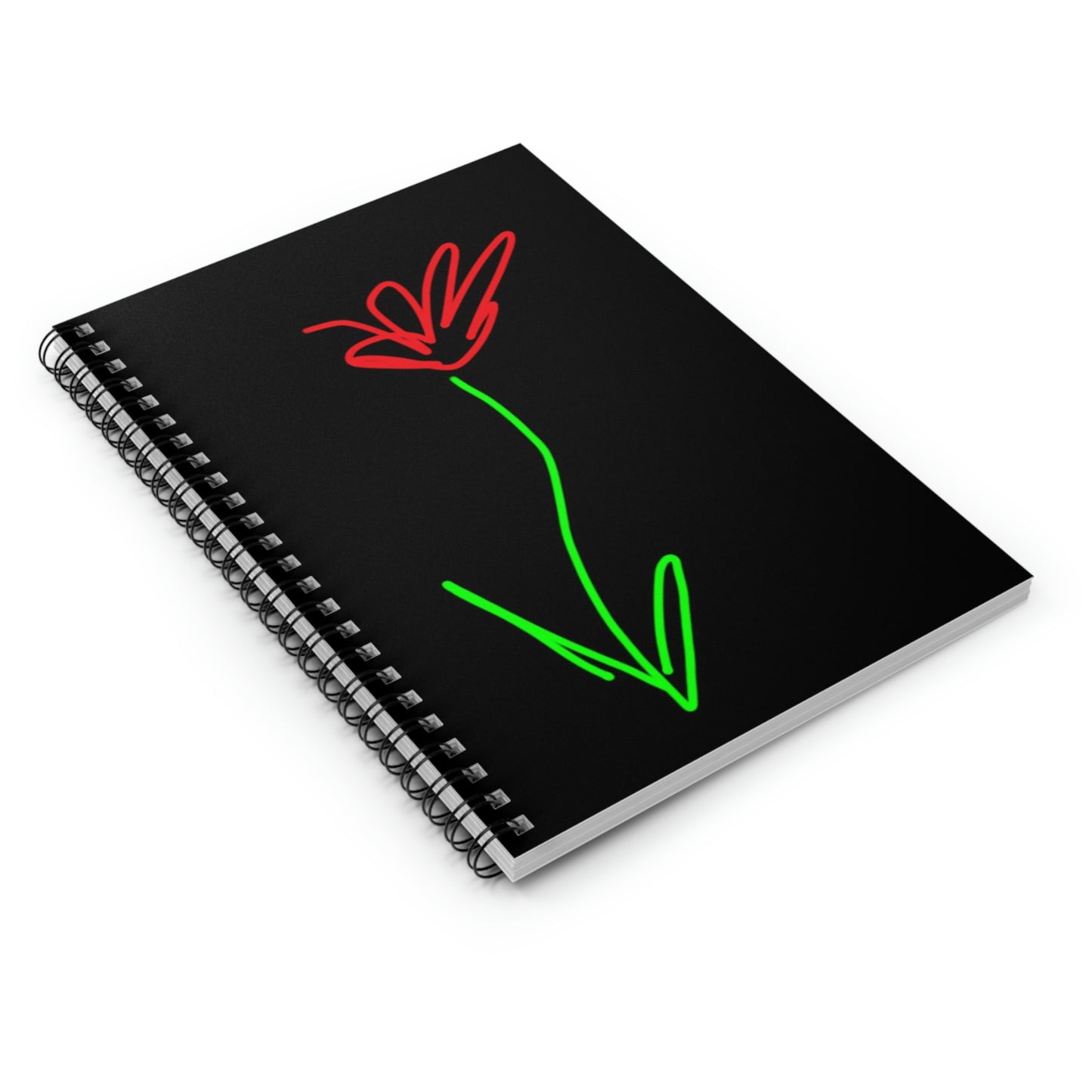 Red Flower- Spiral Notebook - Ruled Line