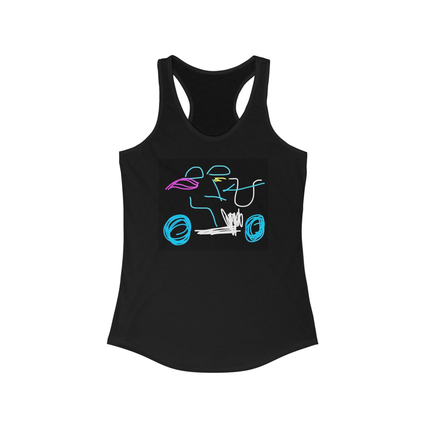 Brunette Biker Babe- Women's Ideal Racerback Tank