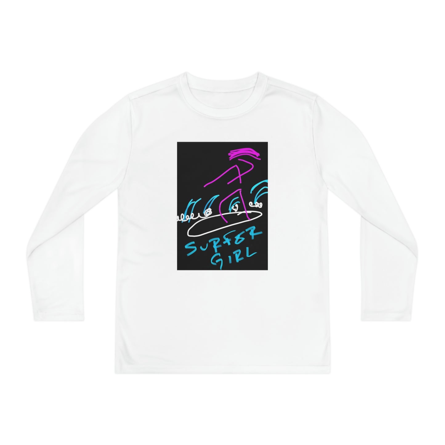 Surfer Girl- Youth Long Sleeve Competitor Tee- White