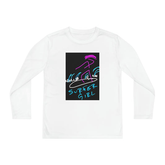 Surfer Girl- Youth Long Sleeve Competitor Tee- White