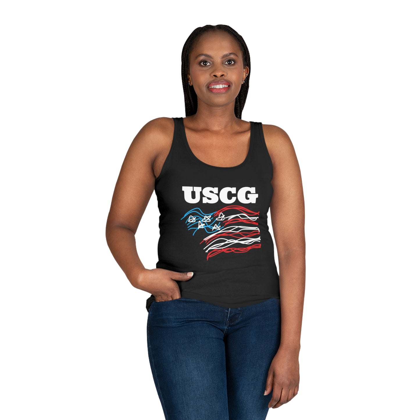 Military- Old Glory/USCG- Women's Tank Top