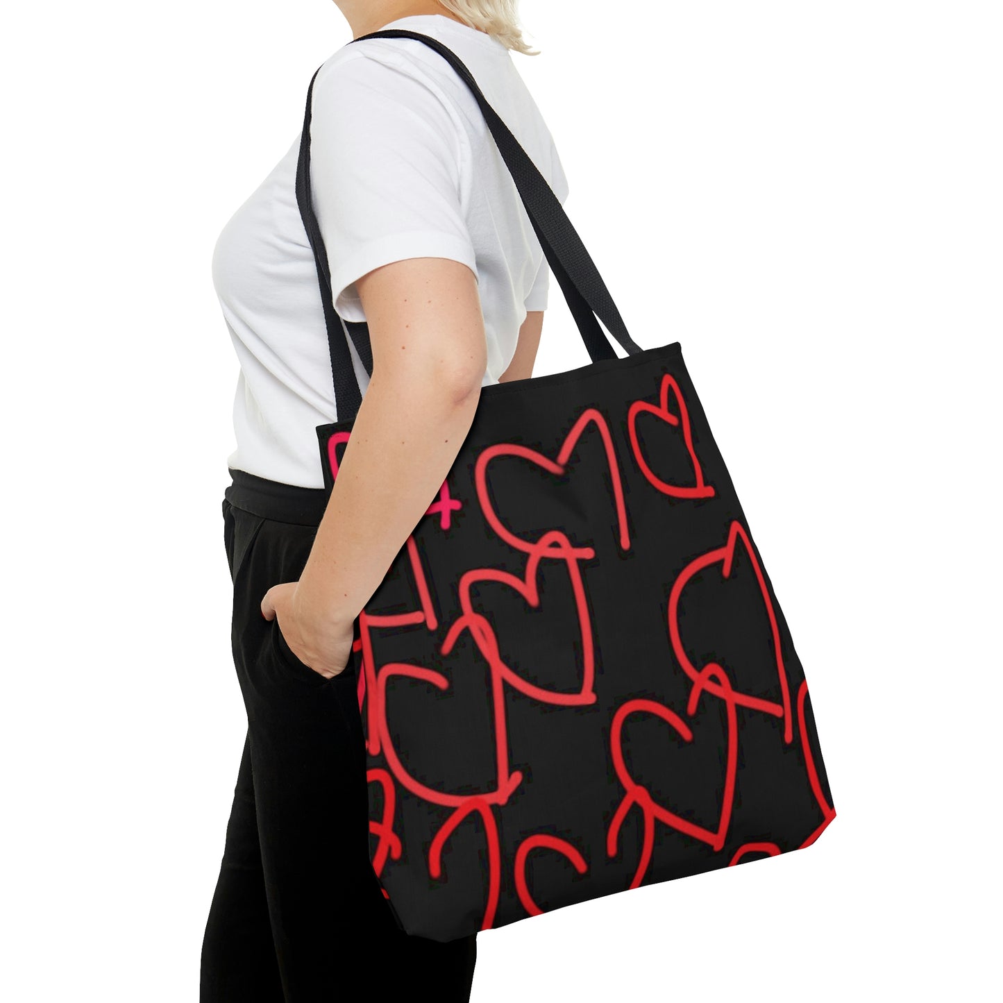 Million Hearts- AOP Tote Bag- Big Hearts/upside down