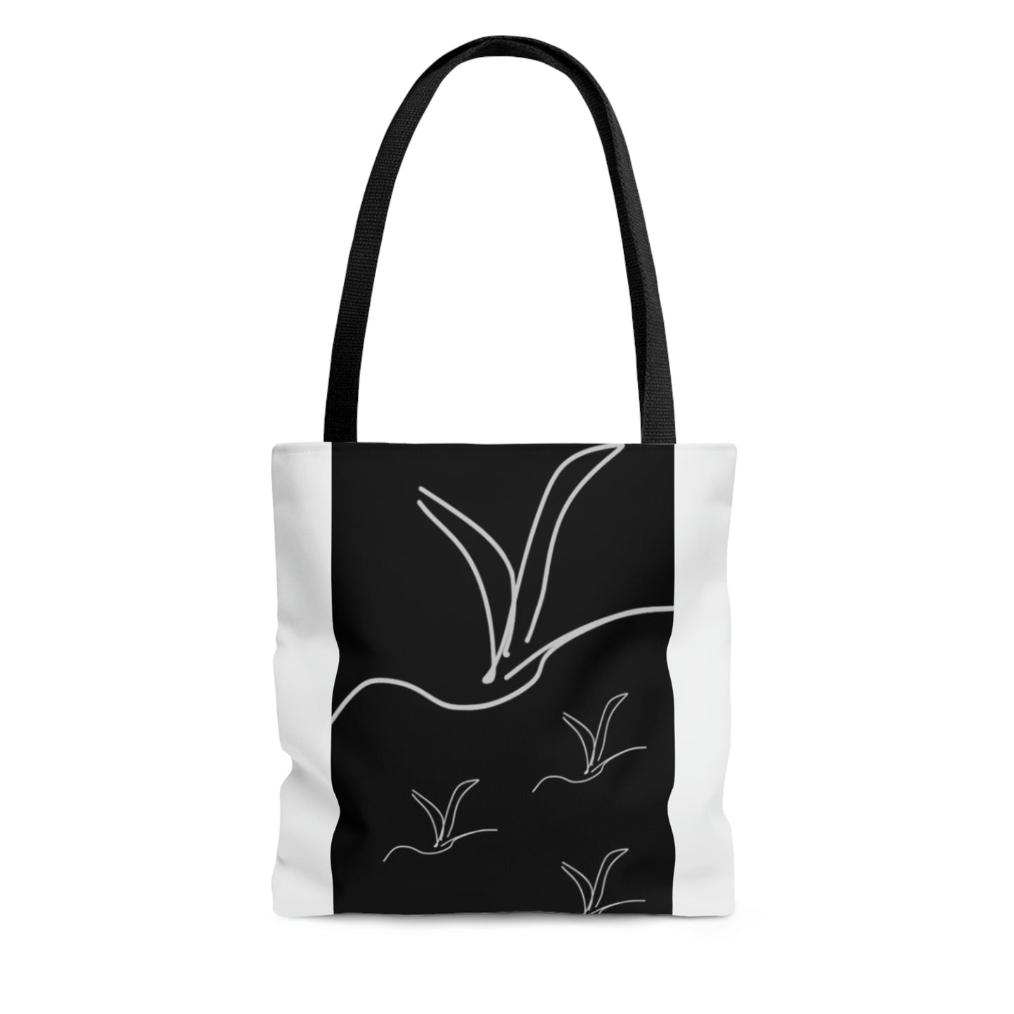 Origami/Flock- Tote Bag (AOP)- Black and White