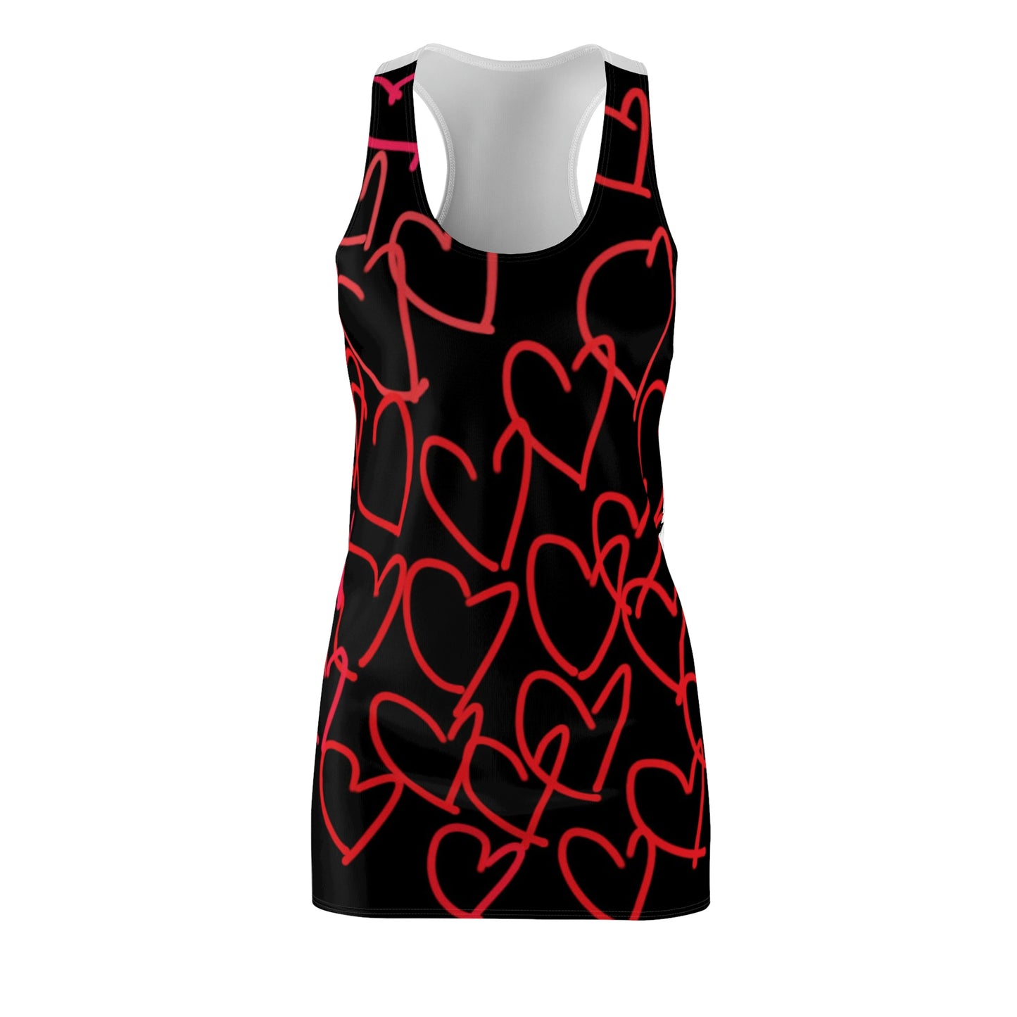 Million Hearts- Women's Cut & Sew Racerback Dress- Black & White