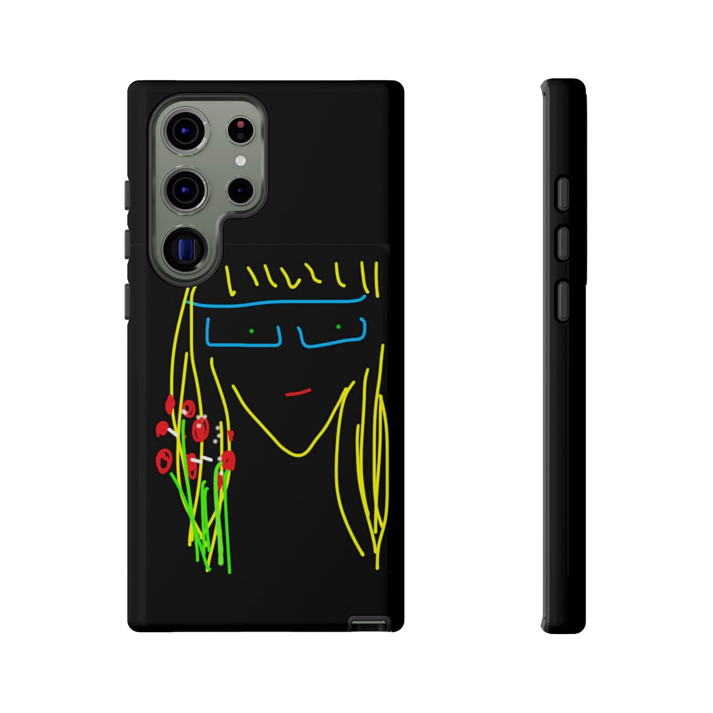 Blonde Babe with Red Flowers- Tough Cases- 41 Phone Styles