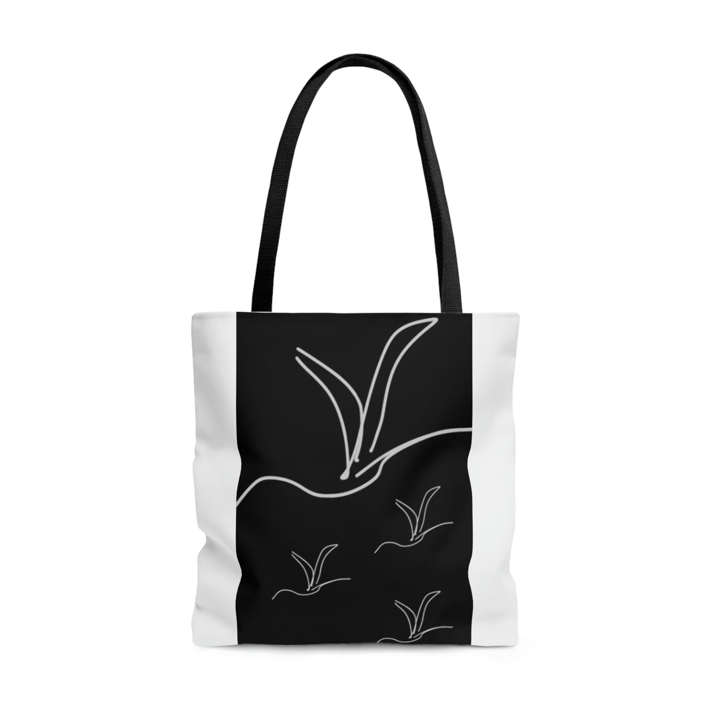 Origami/Flock- Tote Bag (AOP)- Black and White