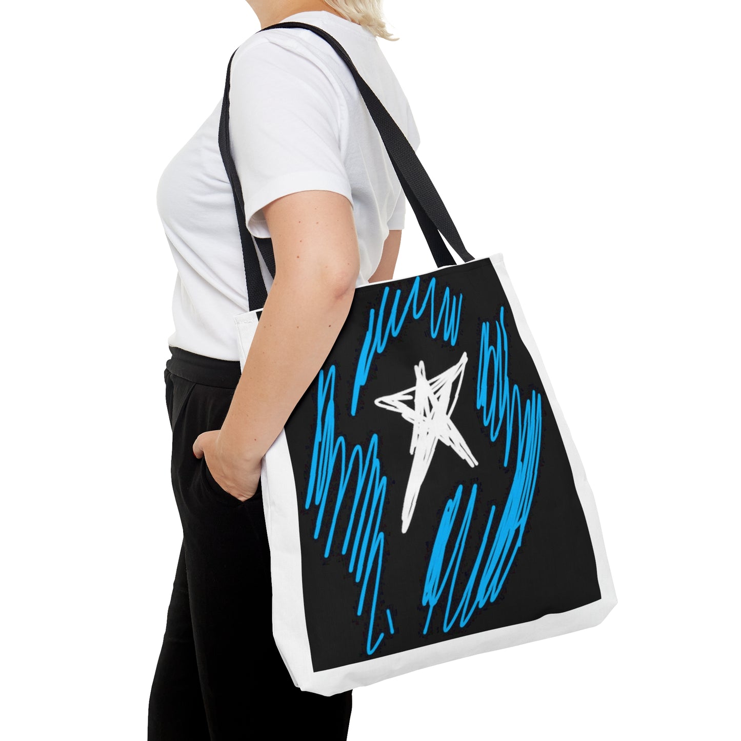 July 4th- Star Field- Tote Bag (AOP)- Black and White