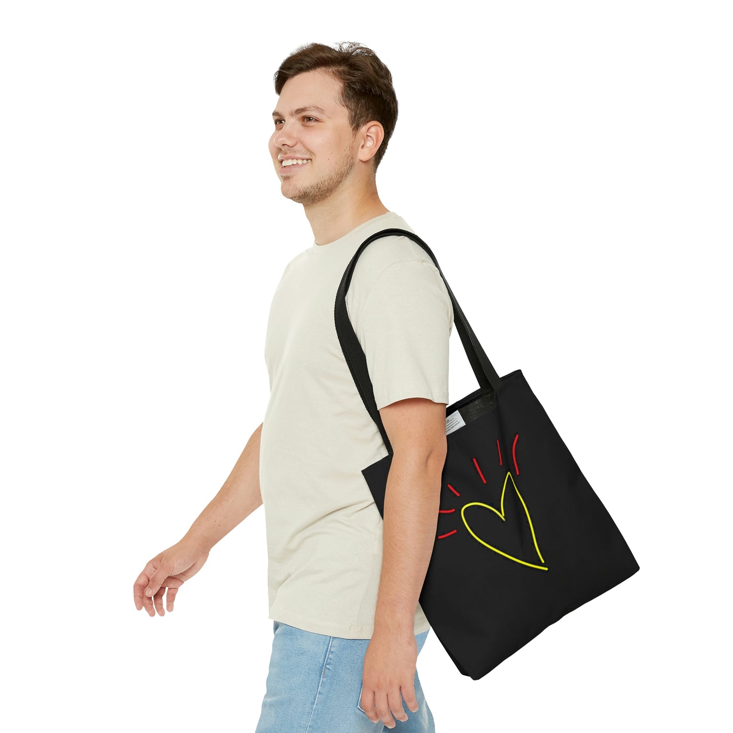 Gold Heart, Red Flower- AOP Tote Bag