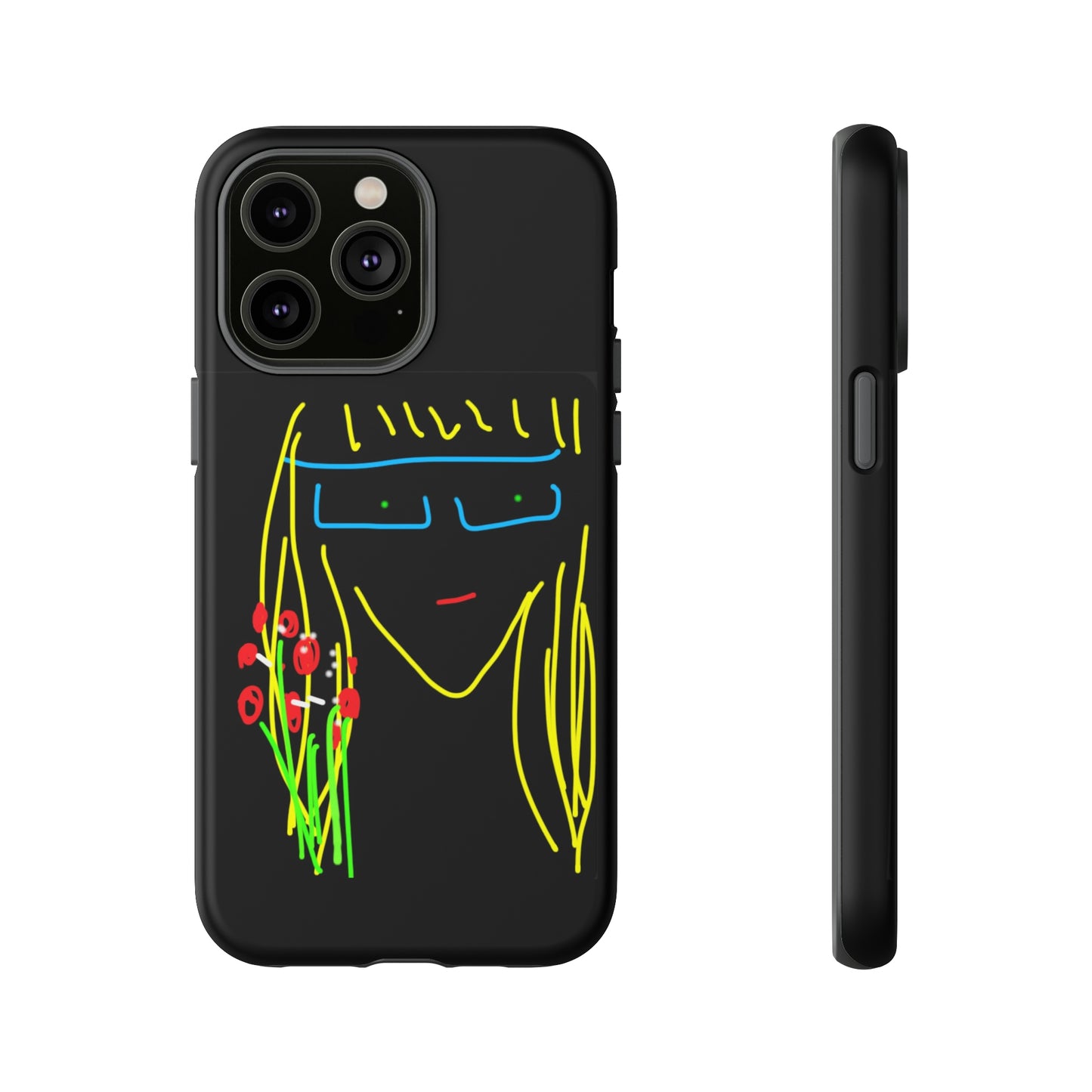 Blonde Babe with Red Flowers- Tough Cases- 41 Phone Styles