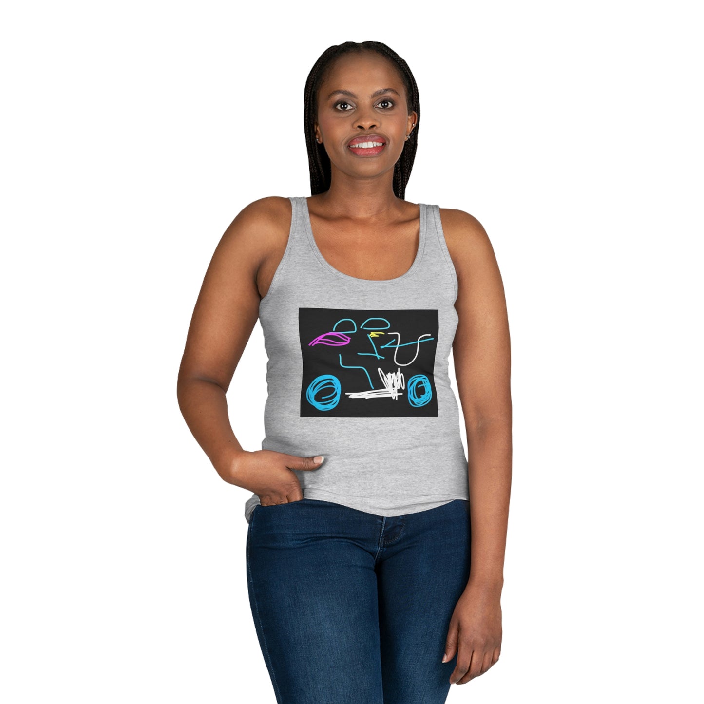 Brunette Biker Babe- Women's Tank Top