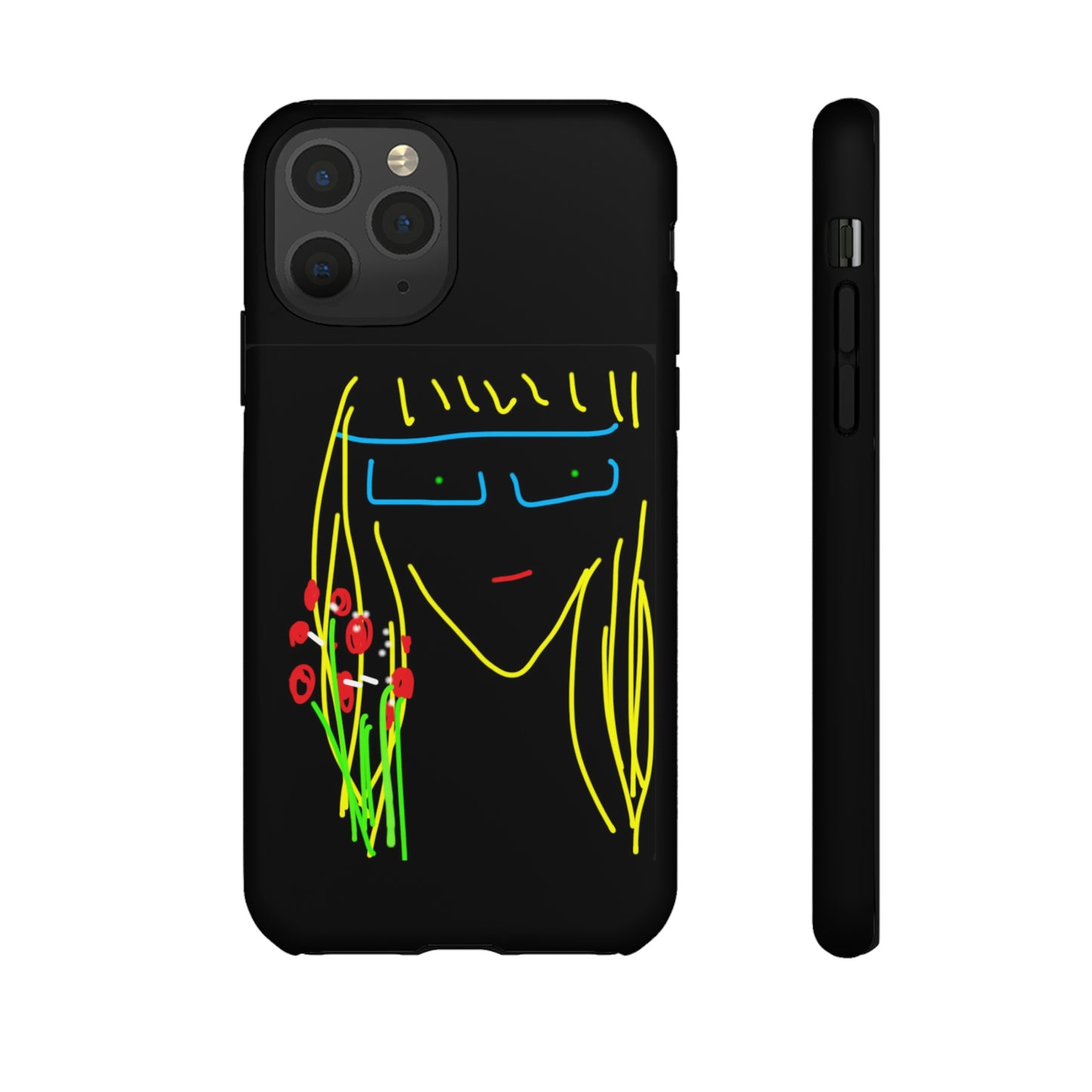 Blonde Babe with Red Flowers- Tough Cases- 41 Phone Styles