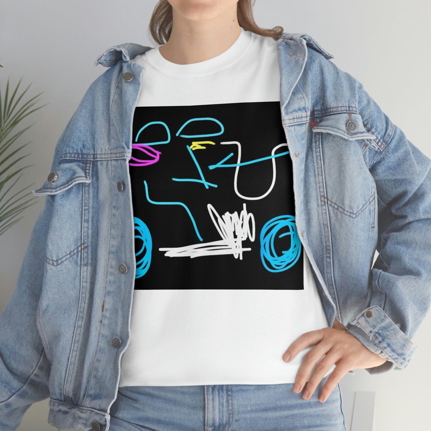 Brunette Biker Babe- Unisex Heavy Cotton Tee