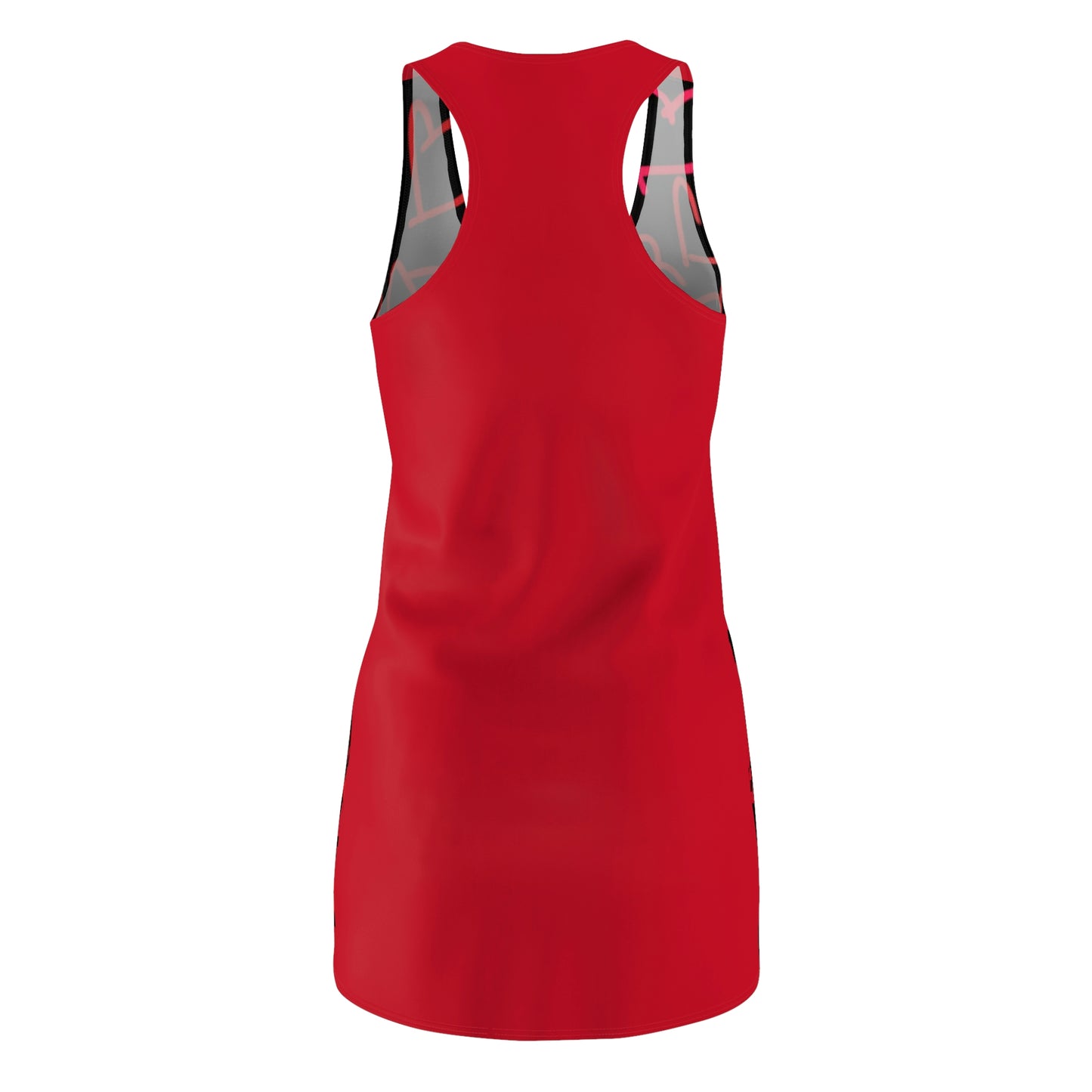 Million Hearts- Women's Cut & Sew Racerback Dress Black & Red