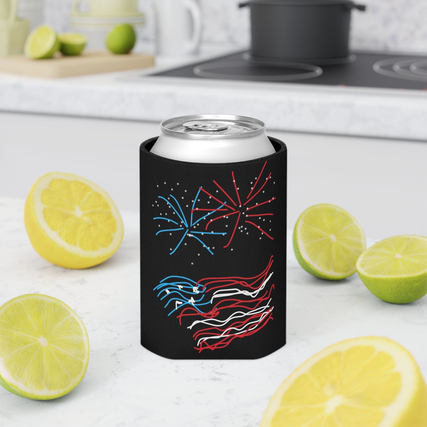 July 4th- Fireworks/x2- Can Cooler