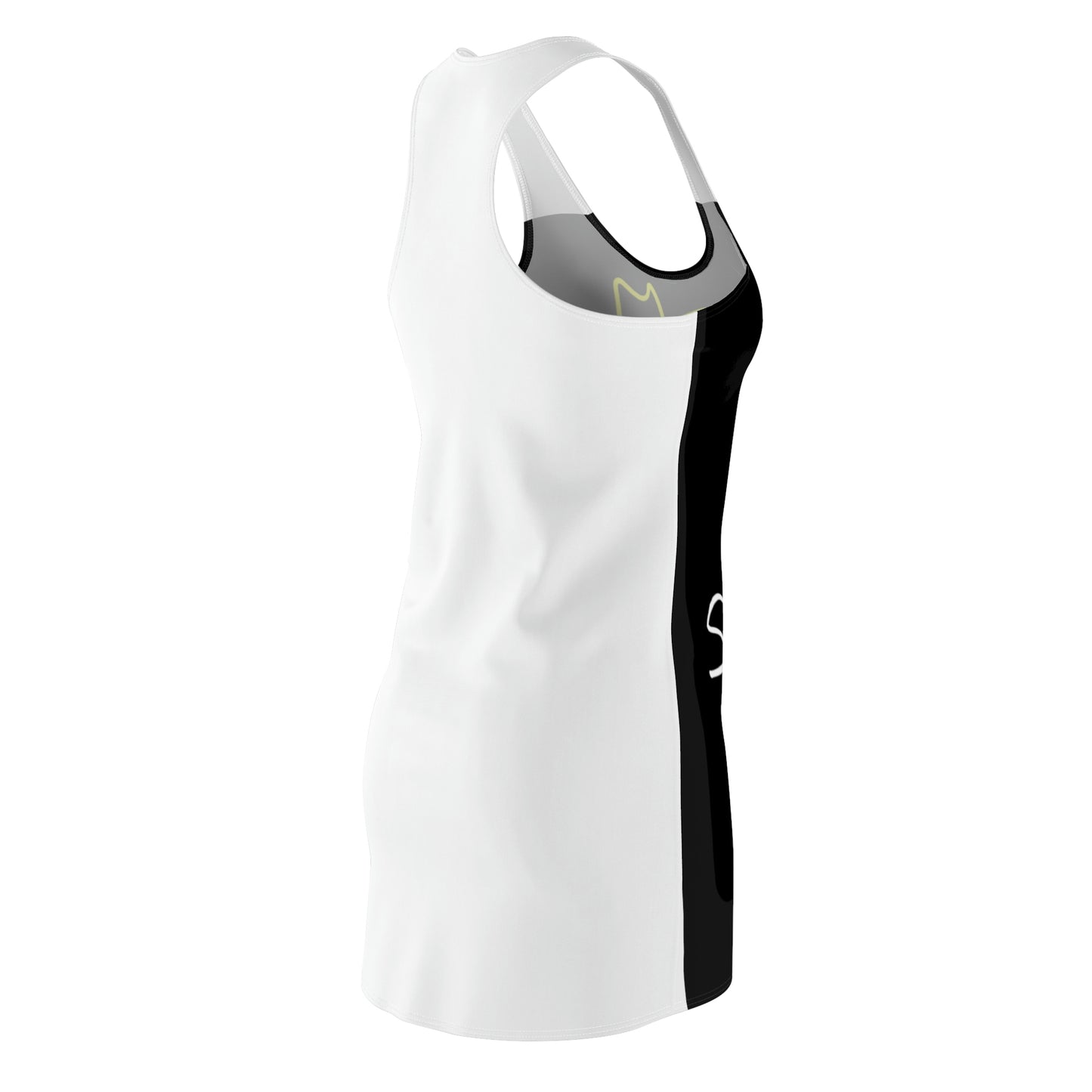 Sunflower- Women's Cut & Sew Racerback Dress (AOP)- Black & White