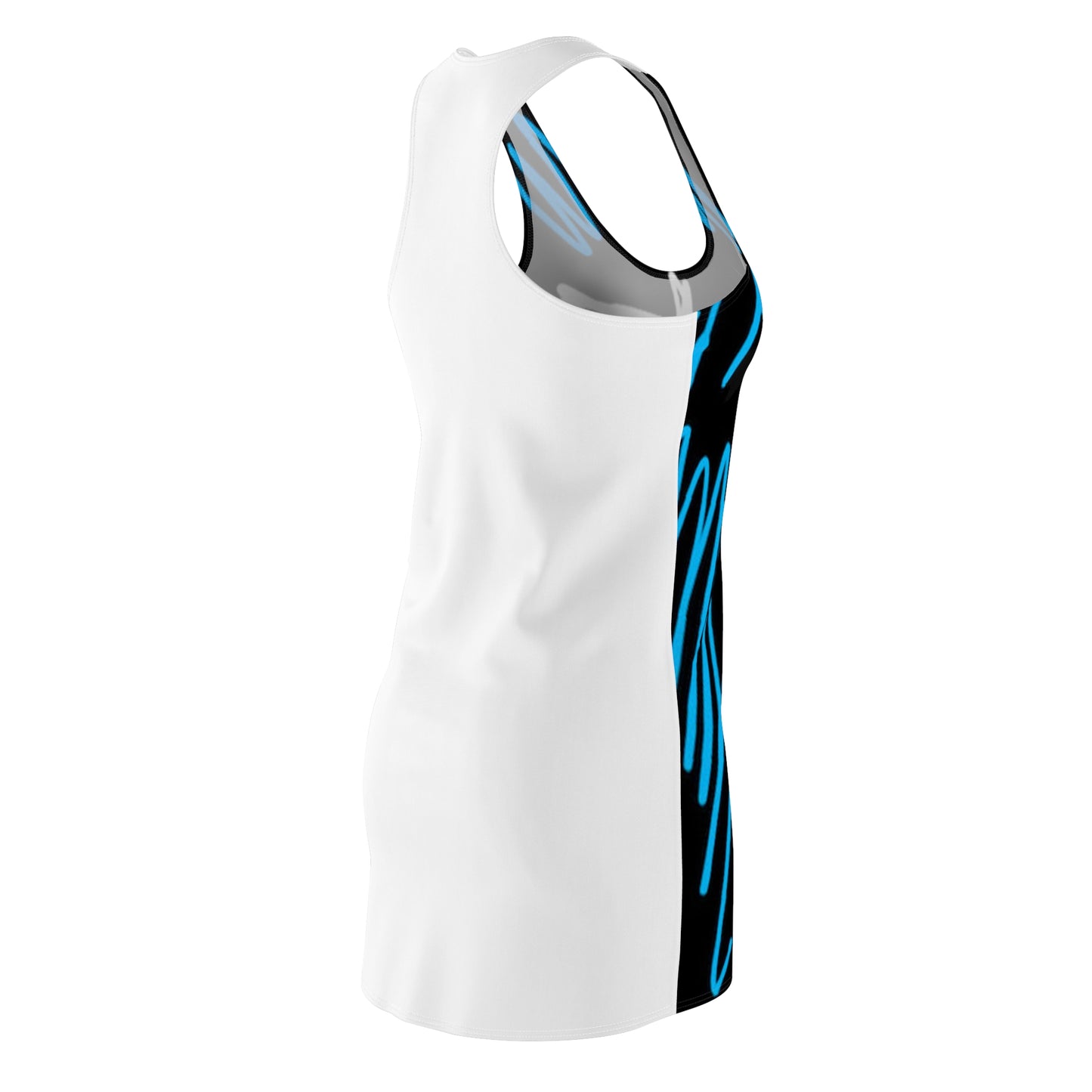 July 4th- Star Field- Women's Cut & Sew Racerback Dress (AOP)- Black and White